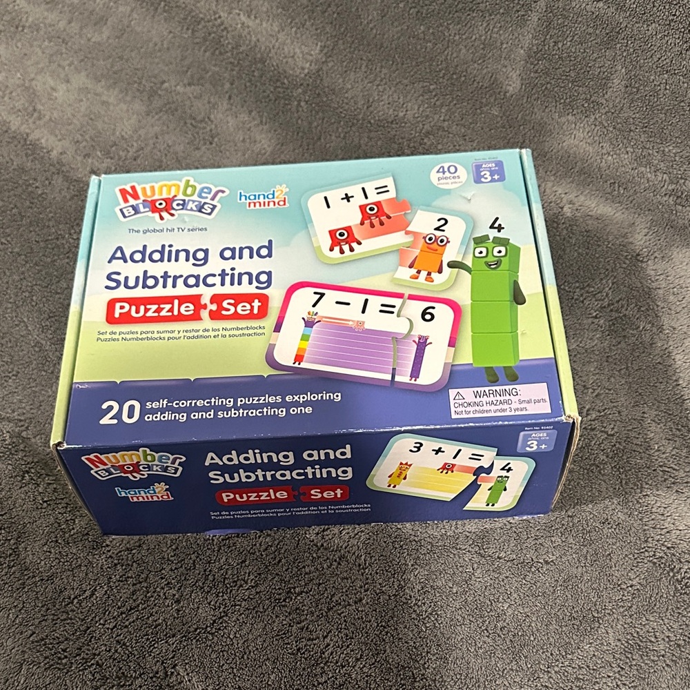 Number Blocks Adding and Subtracting Puzzle Set - Multicolor